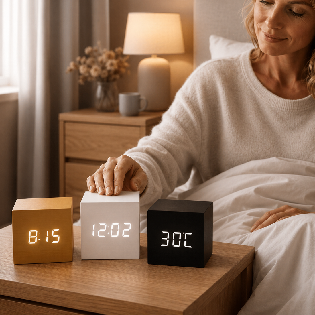 Digital Cube Alarm Clock | Matte Finish LED Display