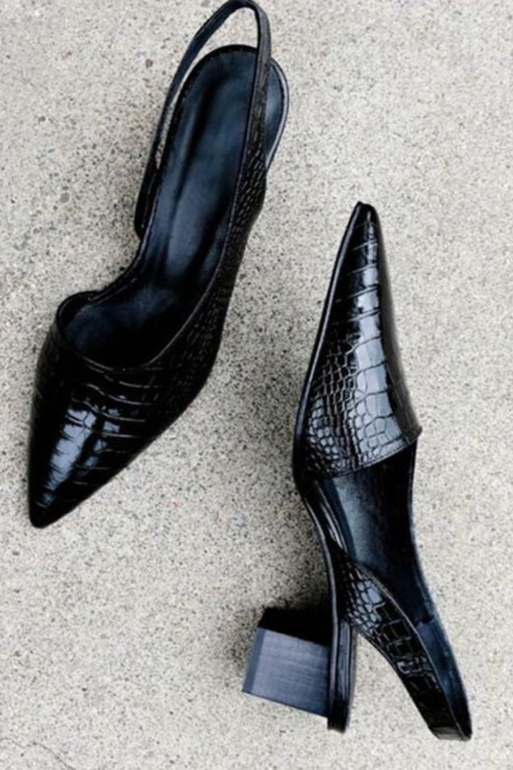 Lila | Women's Slingback Pumps - Textured Low Block Heel Design