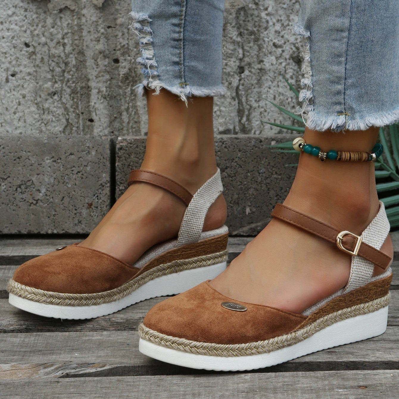 Lily | Closed-Toe Platform Espadrilles Women with Adjustable Ankle Strap - Casual Spring Style