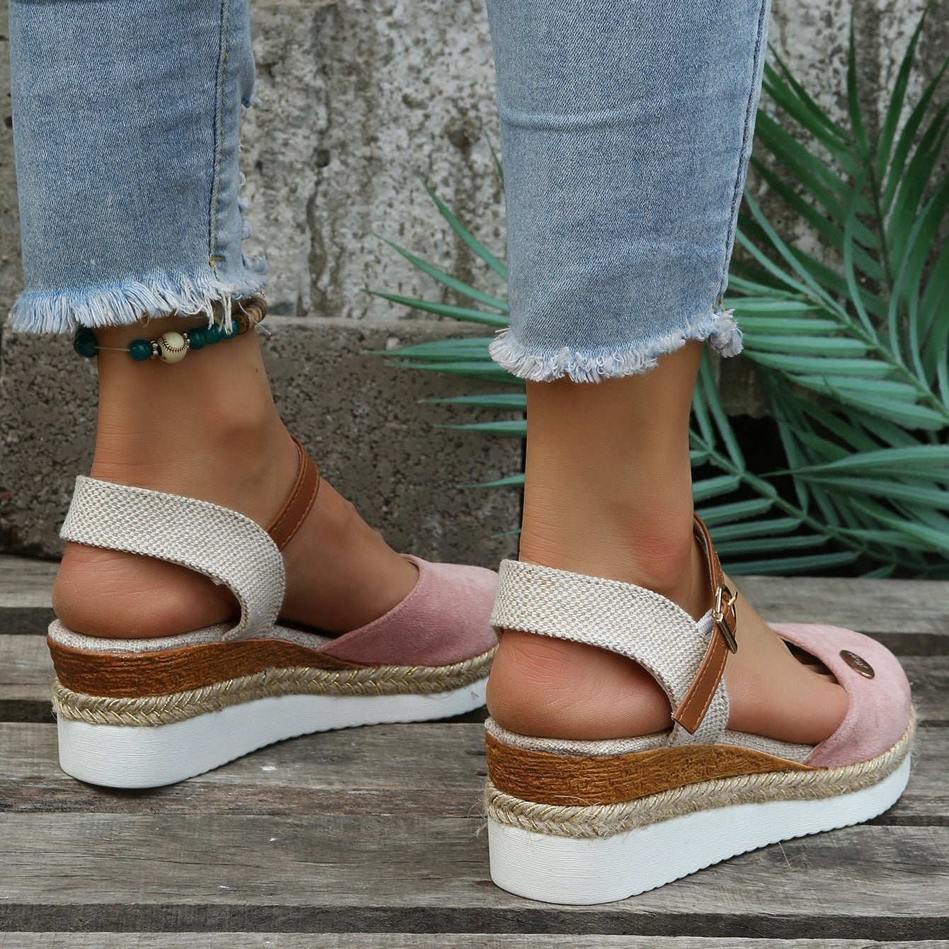 Lily | Closed-Toe Platform Espadrilles Women with Adjustable Ankle Strap - Casual Spring Style