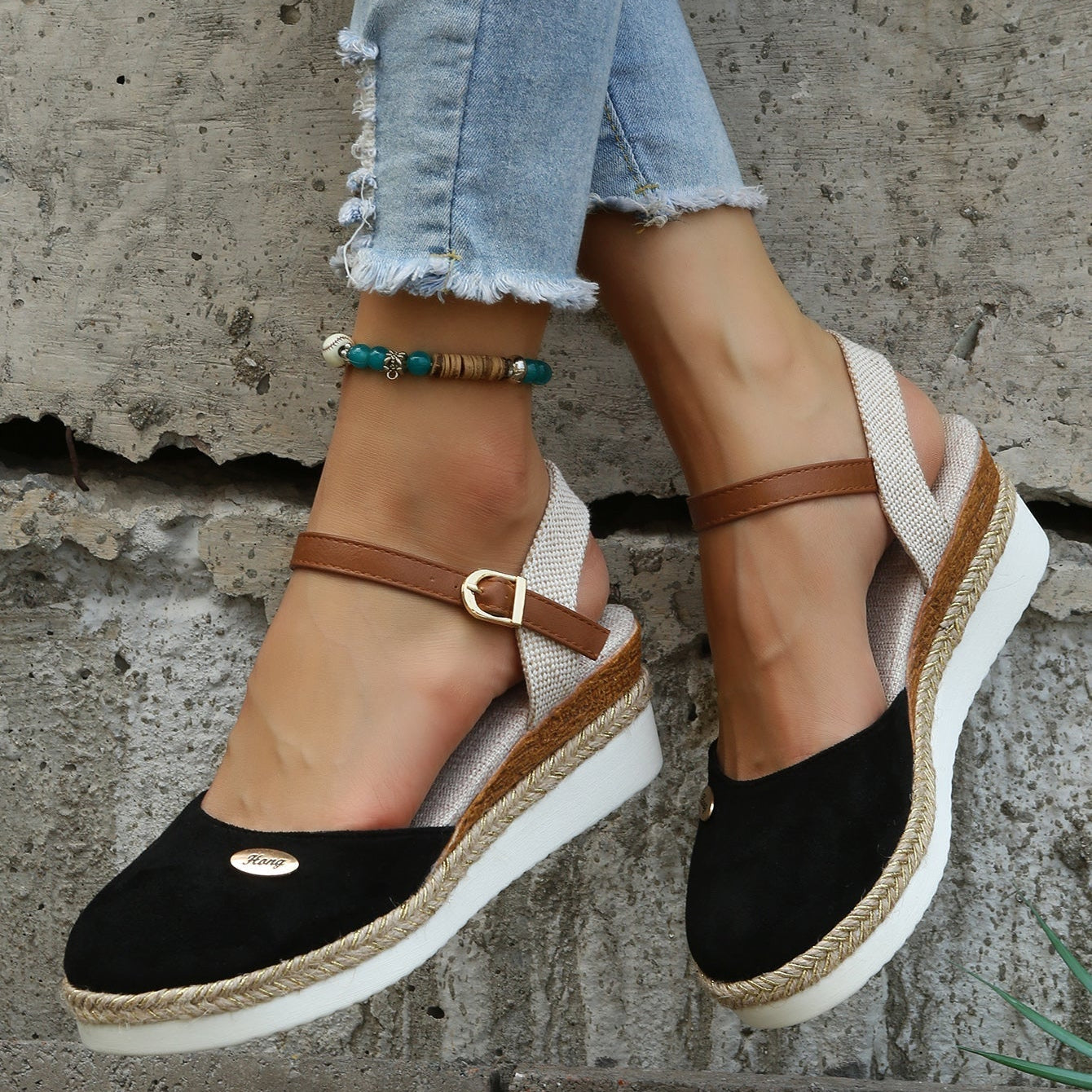 Lily | Closed-Toe Platform Espadrilles Women with Adjustable Ankle Strap - Casual Spring Style