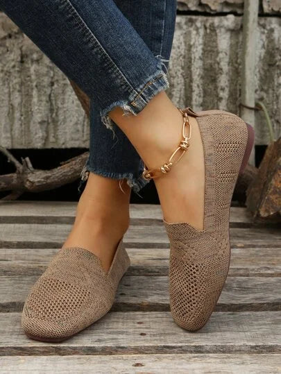 Lisa | Knit Slip-On Flats – Breathable Mesh with Cushioned Insole
