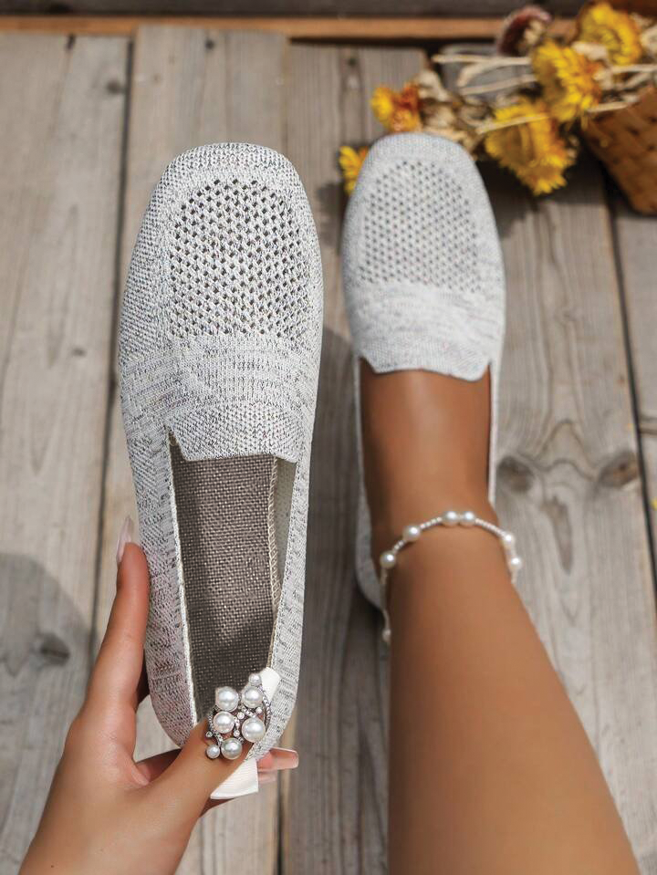 Lisa | Knit Slip-On Flats – Breathable Mesh with Cushioned Insole