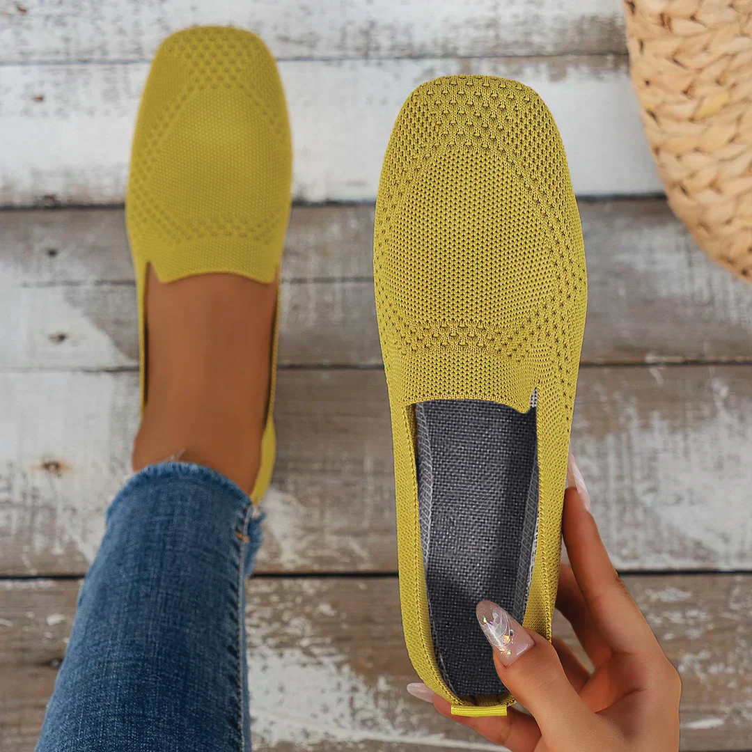 Lisa | Knit Slip-On Flats – Breathable Mesh with Cushioned Insole