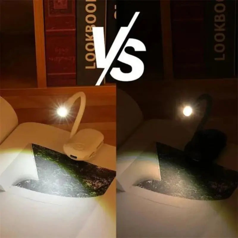 Book Clip Reading Light with Flexible Neck | USB Rechargeable, Glare-Free LED | Black or White, Spring-Loaded Clip 5