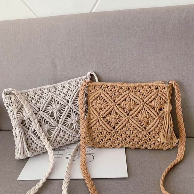 London | Woven Shoulder Bag - Trendy Boho Chic Design