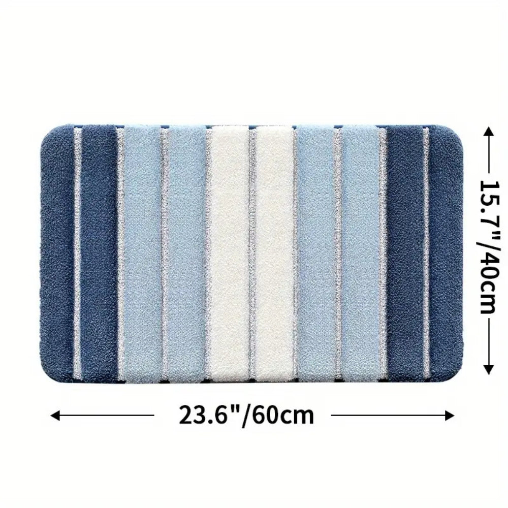 Lumiere | Non-Slip Bath Mat – Striped Absorbent Microfiber Design