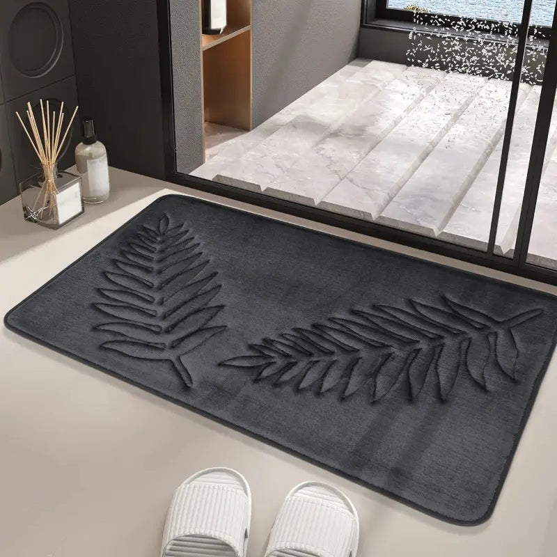 LushLeaf | Non-Slip Bath Mat Set – Memory Foam & Velvet Surface