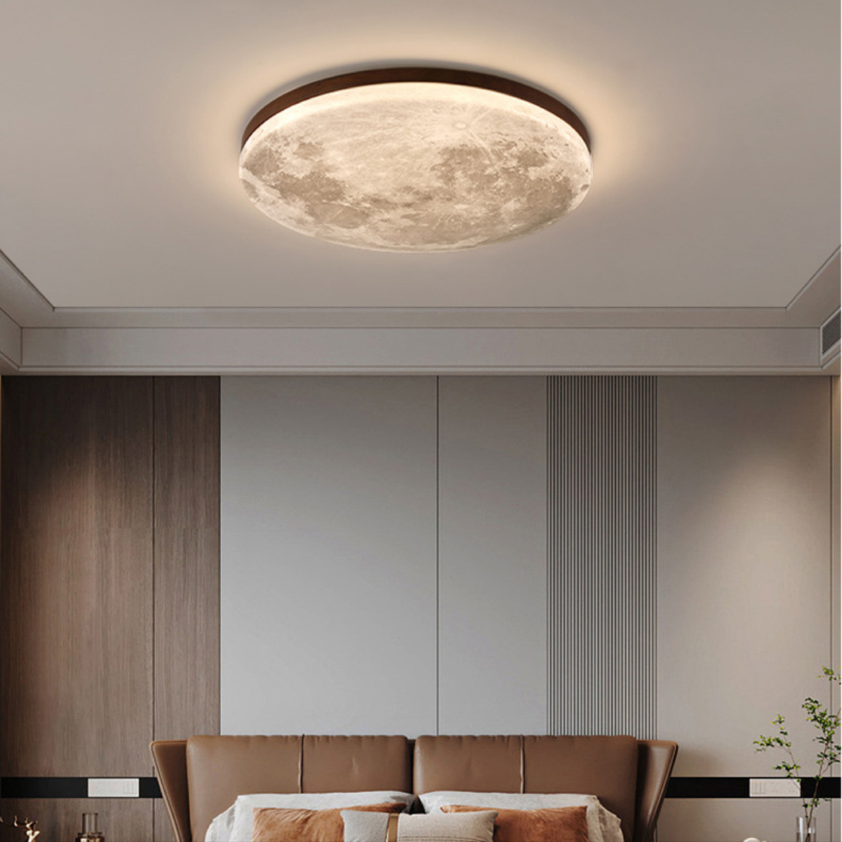Round Disc Ceiling Light Acrylic & Metal | Tri-Colour Dimmable LED Panel | Soft Ambient Glow for Bedroom, Living & Dining Rooms 3