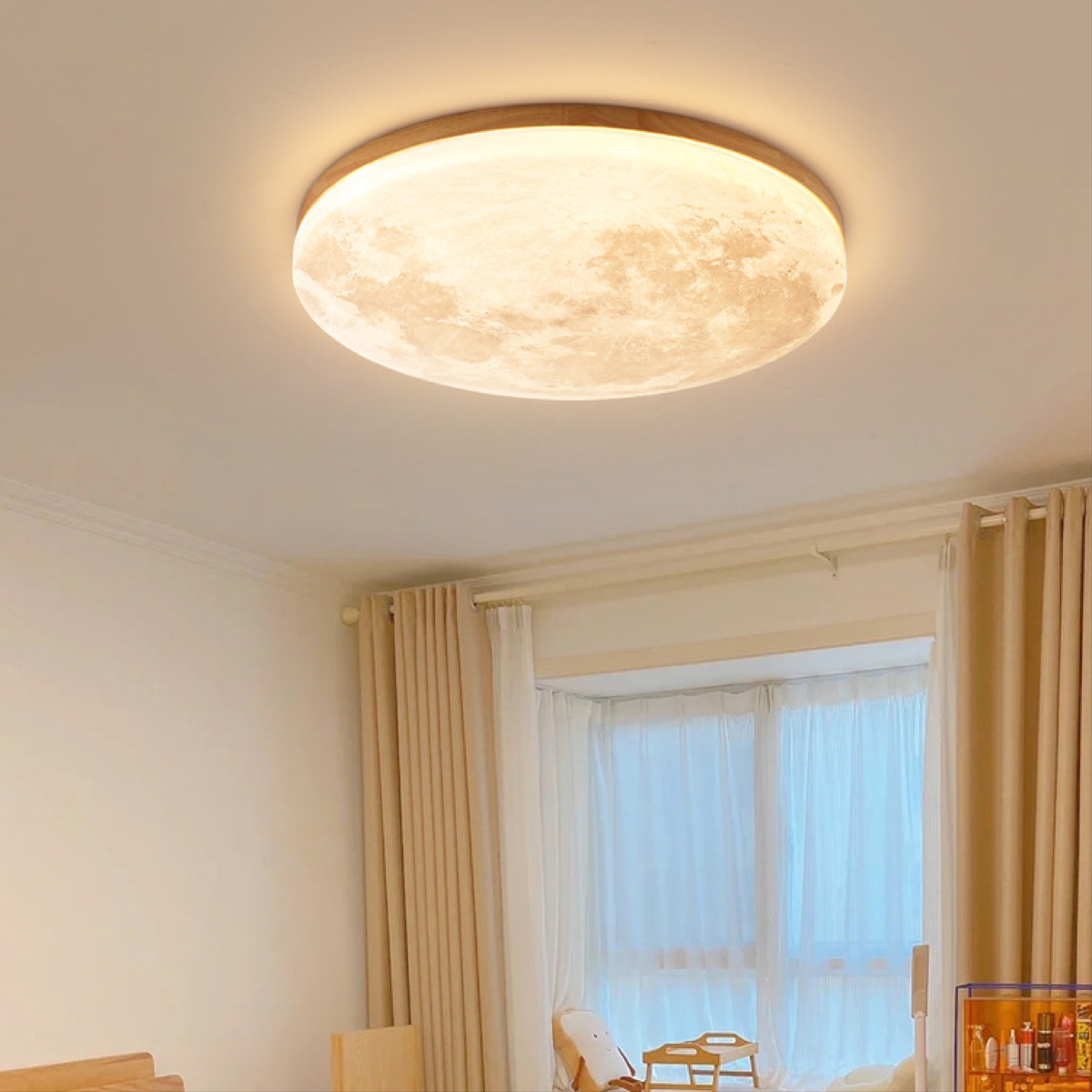 Round Disc Ceiling Light Acrylic & Metal | Tri-Colour Dimmable LED Panel | Soft Ambient Glow for Bedroom, Living & Dining Rooms 2
