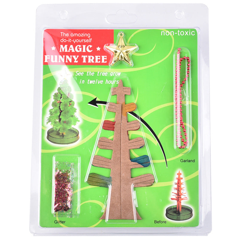 Magic Growing Christmas Tree Novelty Kit | Grows Paper Foliage in 24 Hours | Fun Christmas Activity for Kids and Adults