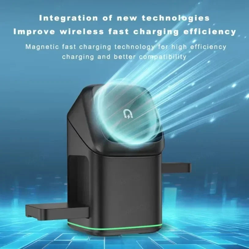 Magnetic Charger Stand | Three Charging Points, Under-Glow