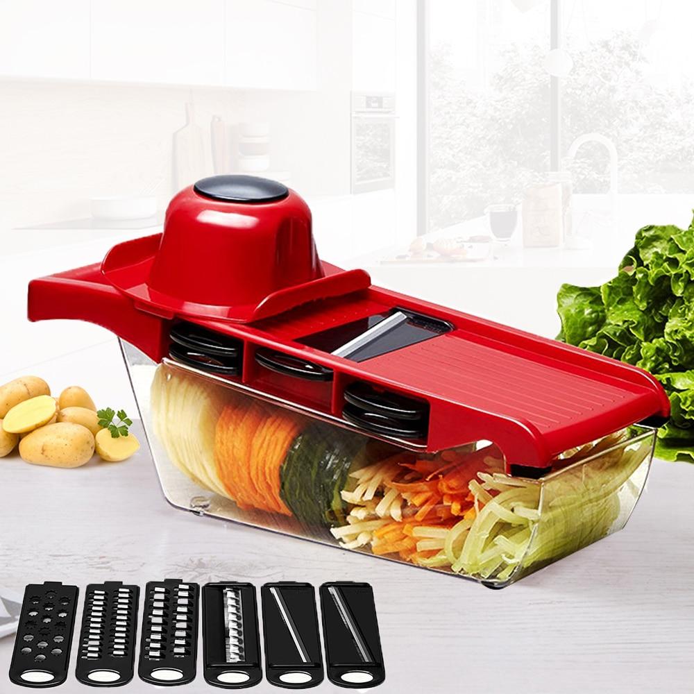 Mandoline Vegetable Slicer With Stainless Steel Blades 1