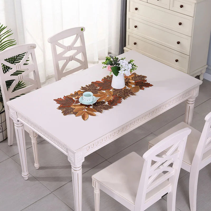 Maple Leaf Table Runner | Cut-Out Edge, Raised Stitching