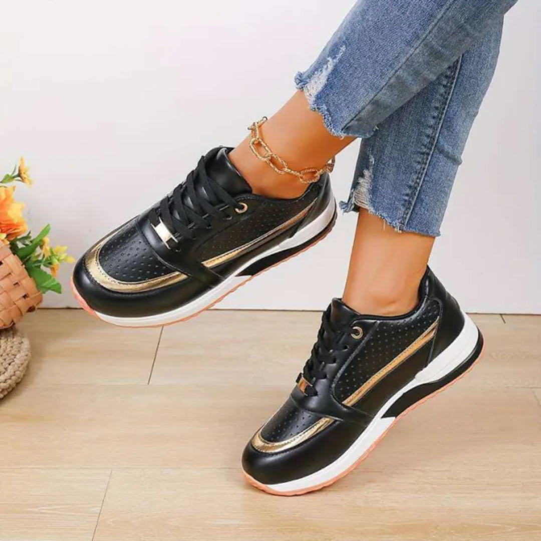 Margaret | Lace-Up Walking Trainers – Breathable Vegan Leather