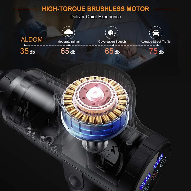 Massage Gun | 30-Speed Percussion up to 3200 RPM | Quiet Motor, 6 Heads, USB-C Rechargeable Battery for Recovery