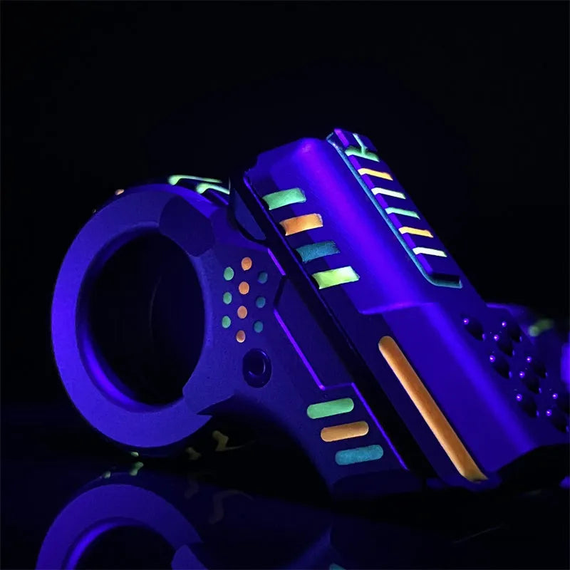 Mechanical Fidget Toy | Push Slider, Ratchet Ring & Loading Action | Pocket-Sized Stress Relief & Focus Hand Toy