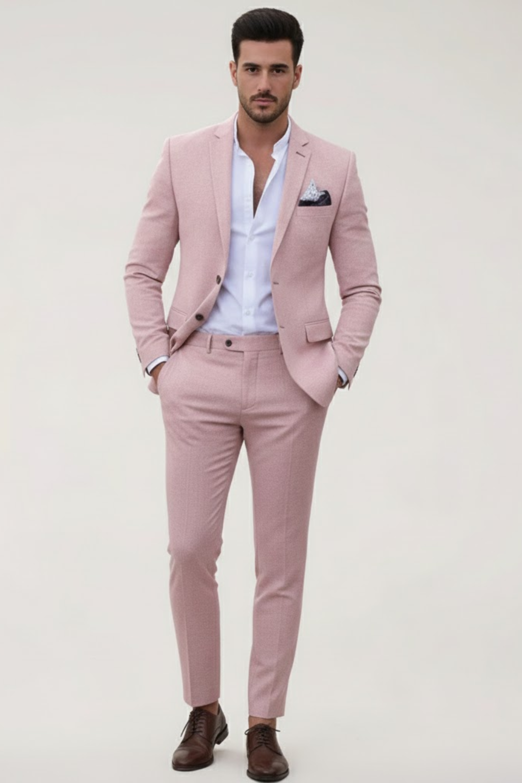 Men's Slim Fit Two Piece Suit – 65% Polyester XS to 2XL