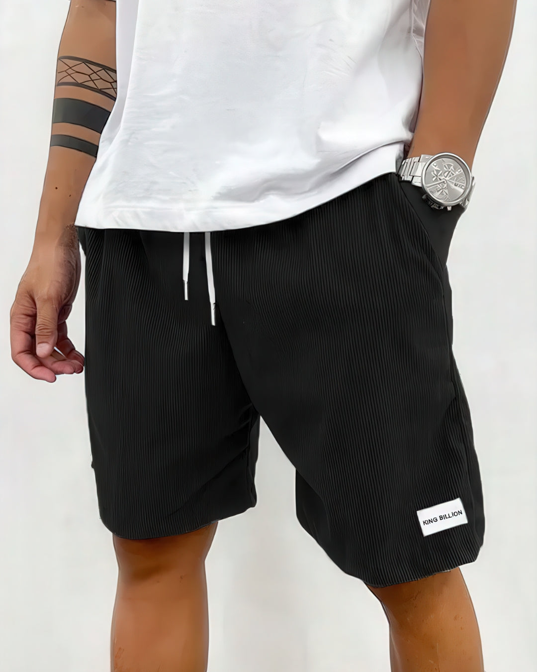 Men's Knee-Length Shorts – Relaxed Fit Drawstring Elastic Waist