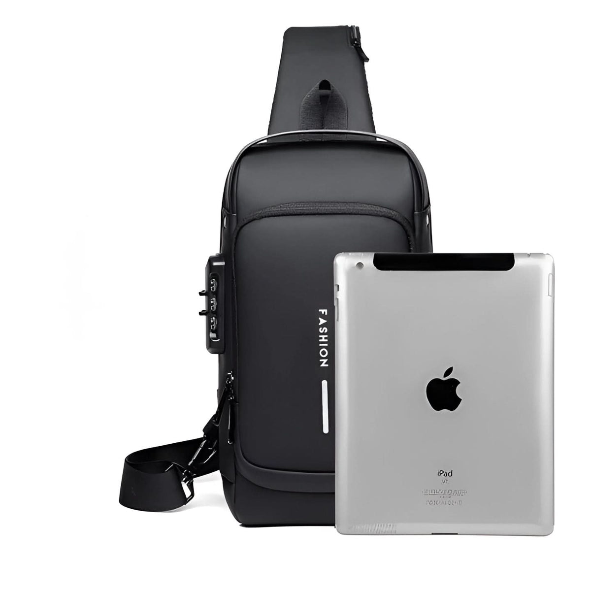 Men's Travel Tablet Backpack - Waterproof Fabric - Anti-Theft - USB Port