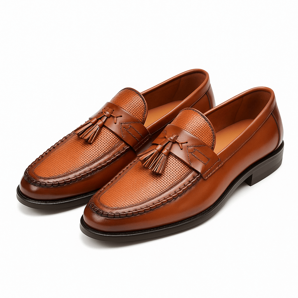 Men's Woven Tassel Loafers – Slip-On Design for Formal and Casual Wear