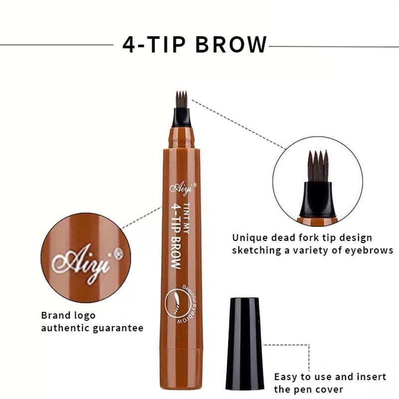 Microblading Brow Pen | Four-Pronged Tip for Hair-Stroke Precision | Waterproof, Smudge-Proof Finish Lasts All Day