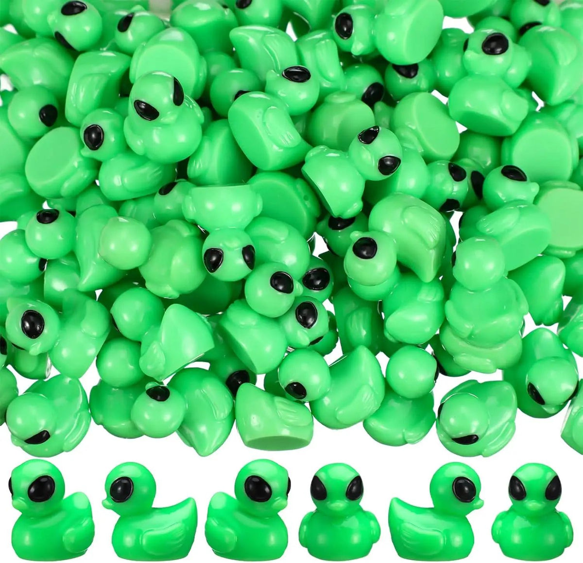 Mini Alien Duck Figurines Resin Set | 50-Piece Sci-Fi Style | Party Favours, Desk Decor, Halloween Displays & Craft Accents