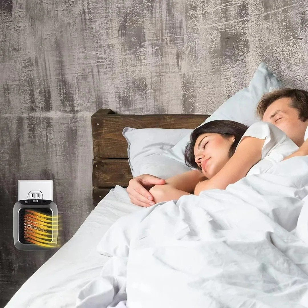 Mini Ceramic Heater 800W | Adjustable Thermostat, LED Touch Display & 12-Hour Timer | Tilt & Overheat Protection