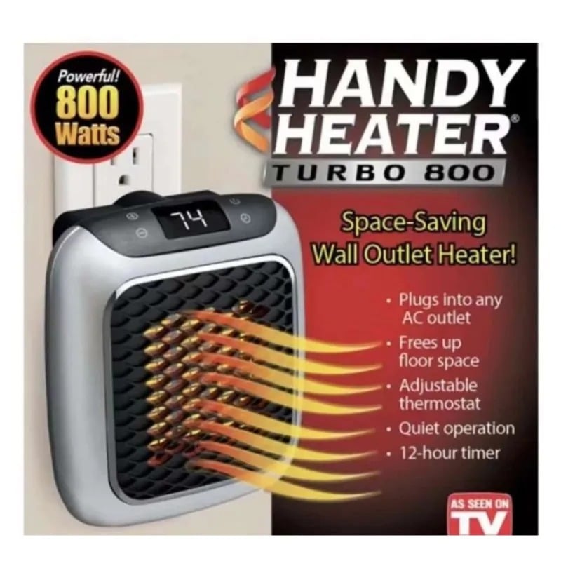 Mini Ceramic Heater 800W | Adjustable Thermostat, LED Touch Display & 12-Hour Timer | Tilt & Overheat Protection