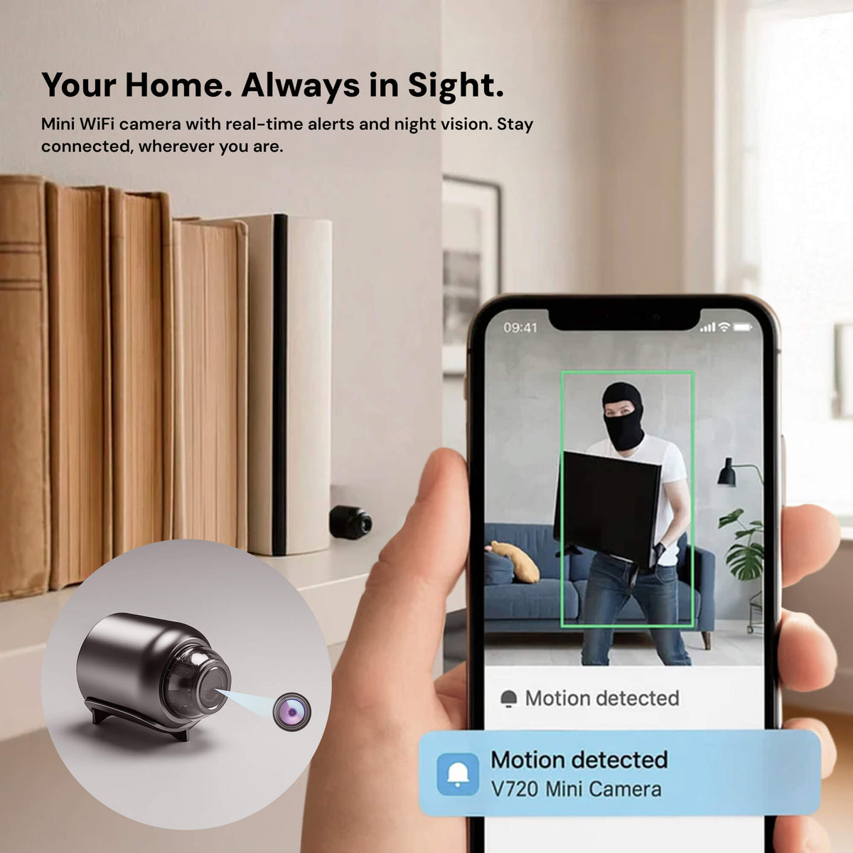 Mini Hidden Spy Camera Wireless | 1080p HD Video & Audio, IR Night Vision | Motion Alerts, Live App Streaming, MicroSD 2