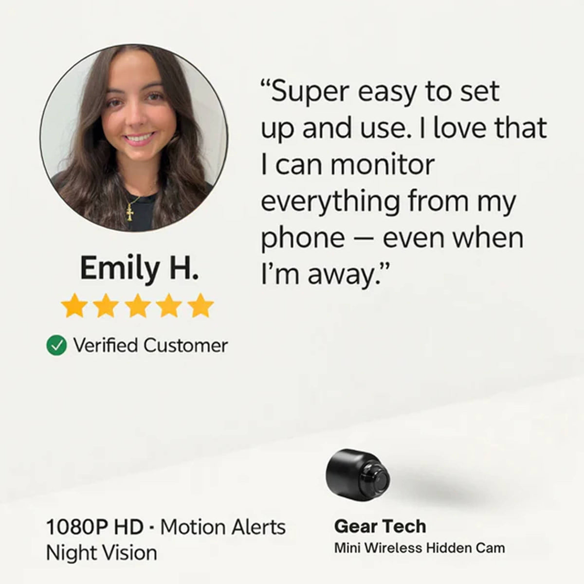 Mini Hidden Spy Camera Wireless | 1080p HD Video & Audio, IR Night Vision | Motion Alerts, Live App Streaming, MicroSD 9