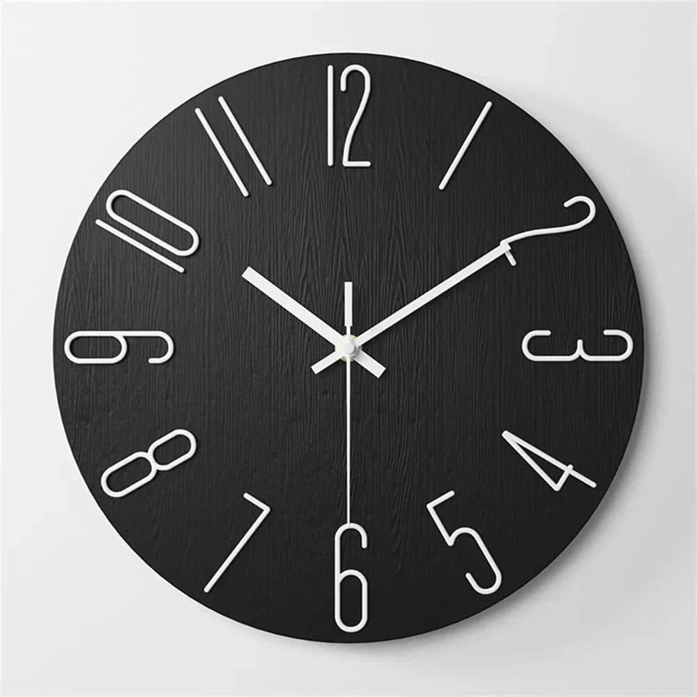 Minimalist | Modern Wall Clock - Frameless 3D Design With Silent Quartz Movement