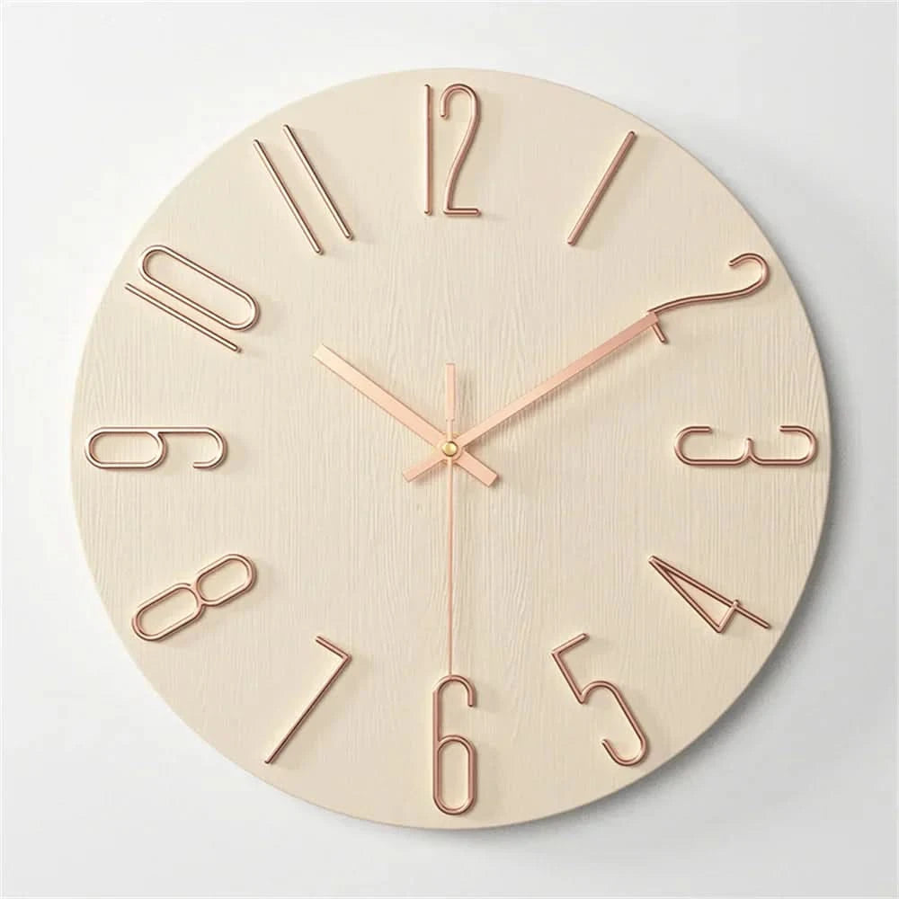 Minimalist | Modern Wall Clock - Frameless 3D Design With Silent Quartz Movement