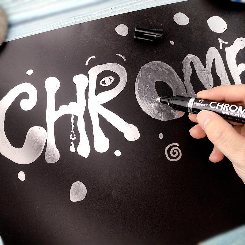 Mirror Chrome Marker Pen | 0.7mm, 1.0mm or 3.0mm Tip | Scratch-Resistant High-Gloss Reflective Ink for Glass, Plastic, Wood