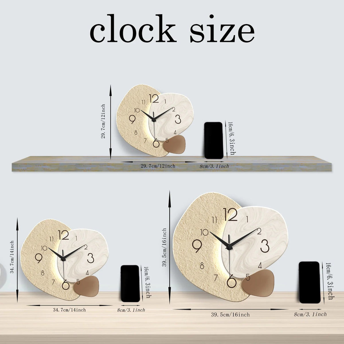 Modern Simple Wall Clock | Silent Quartz TempoStone Design