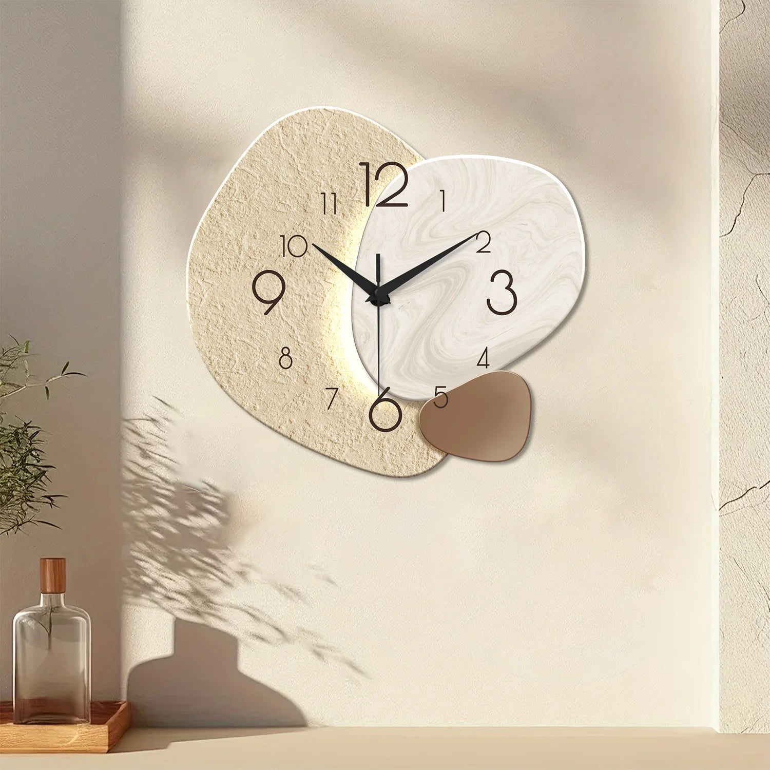 Modern Simple Wall Clock | Silent Quartz TempoStone Design