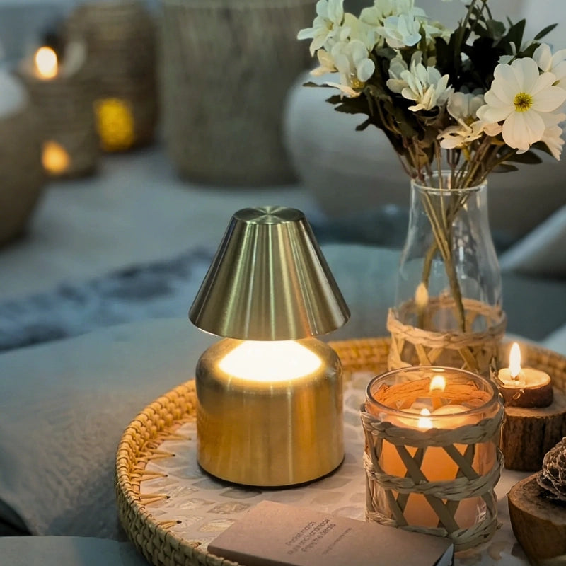 Modern Wrought Iron Table Lamp – Dimmable and Rechargeable 11