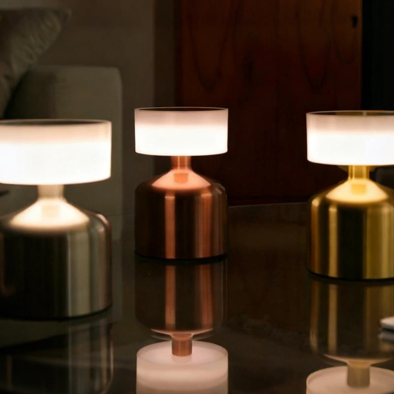 Modern Wrought Iron Table Lamp – Dimmable and Rechargeable 3