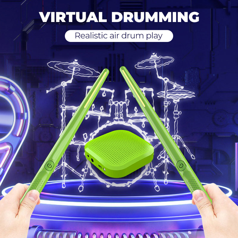Motion Sensor Air Drum Set | RGB Lighting & Multi-Mode Connectivity | Portable Electronic Drumming Kit for Kids and Beginners