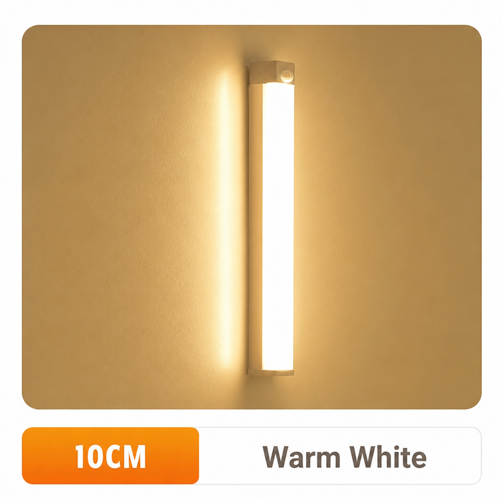 Motion Sensor LED Light | Magnetic Mount, Tool-Free Setup | Hands-Free Hallway, Cupboard & Staircase Lighting Fixture