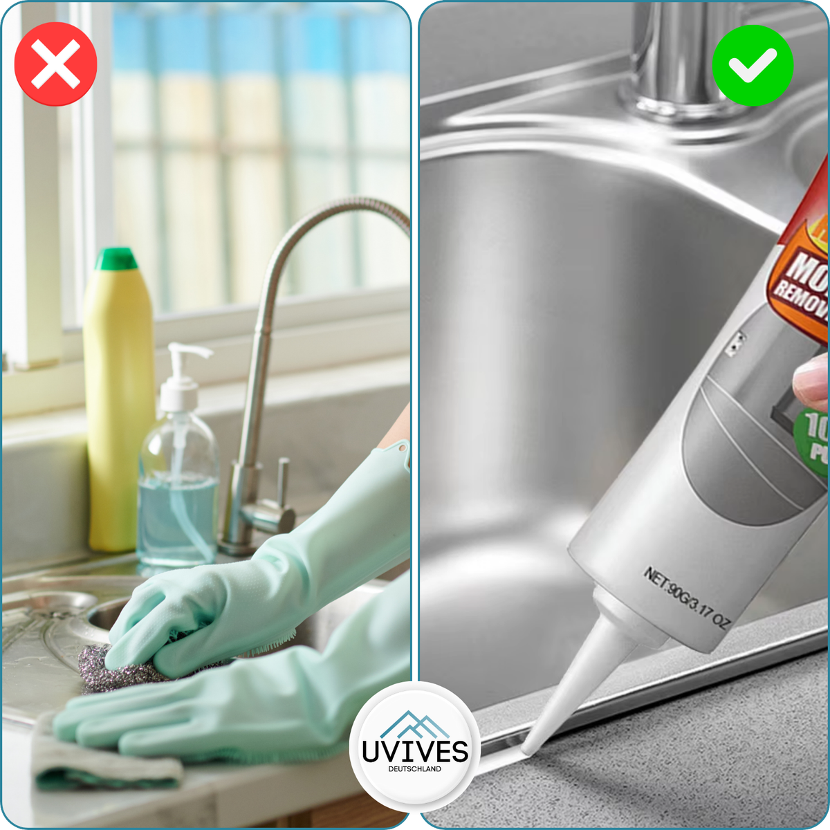Mould Remover Spray 2x94ml | Fast-Acting, Chlorine-Free Formula | Removes Mould, Mildew & Odours, Long-Lasting Protection