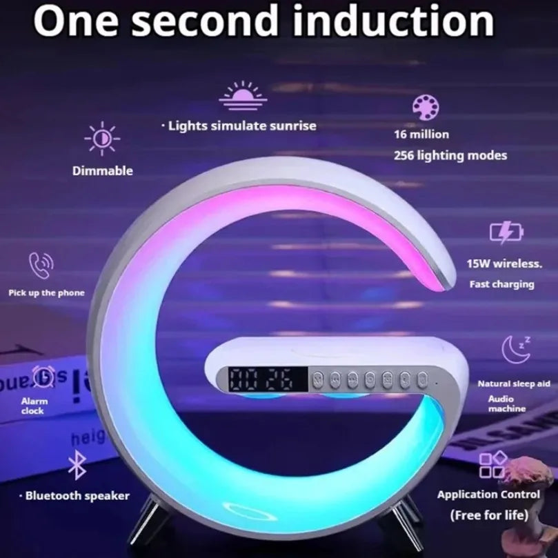 Multifunction Wireless Charging Lamp – Bluetooth Speaker & LED Light | Desk Use 1