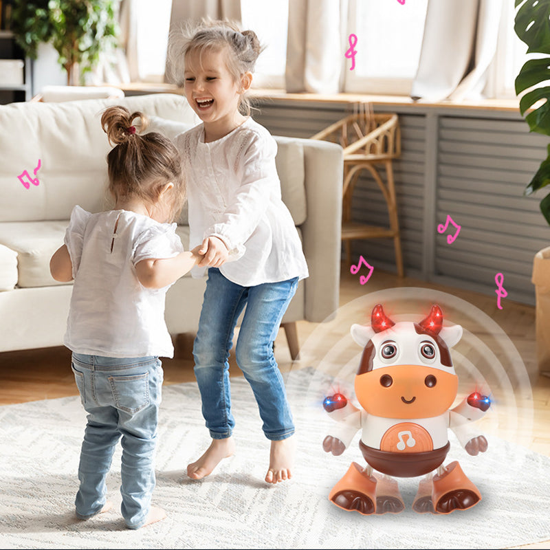 Musical Cow Toy ABS Plastic | Dancing Lights, Sounds and Swinging Arms | Develops Listening and Rhythm Skills in Babies