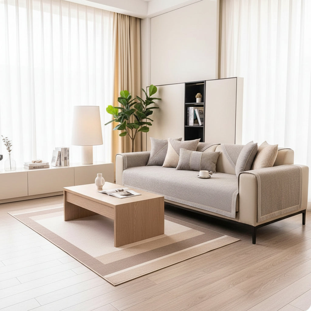 NATURWEFT – Non-slip cotton-linen sofa cover for all seasons 4