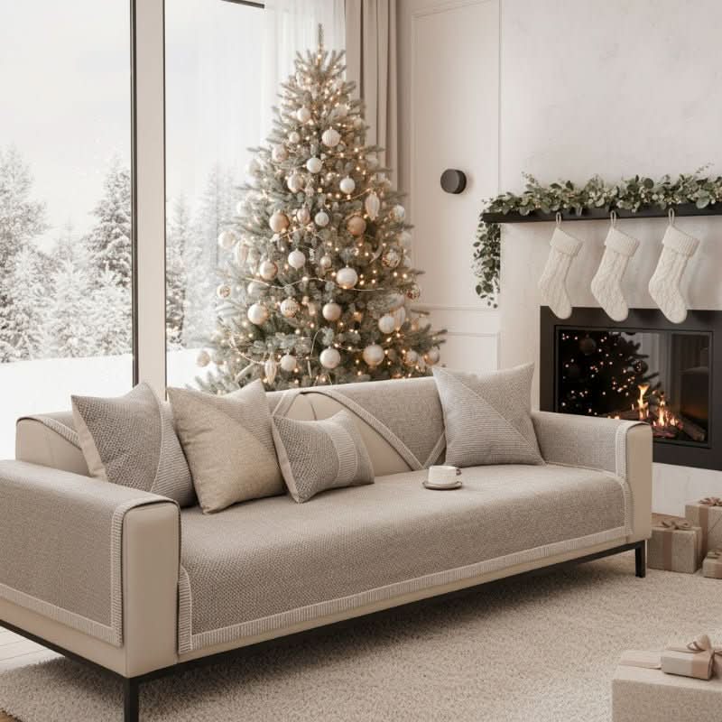 Naturweft - Non-Slip Cotton Linen Sofa Throw Blanket for Year-Round Comfort 1