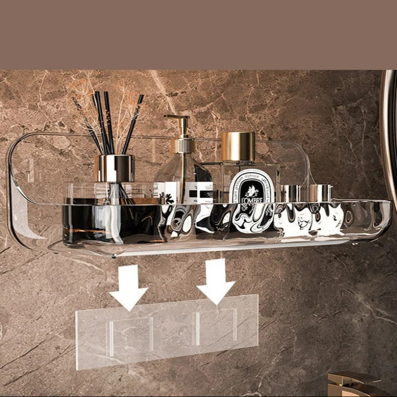No-Drill Shower Shelf | Raised Rim With A Rippled Base