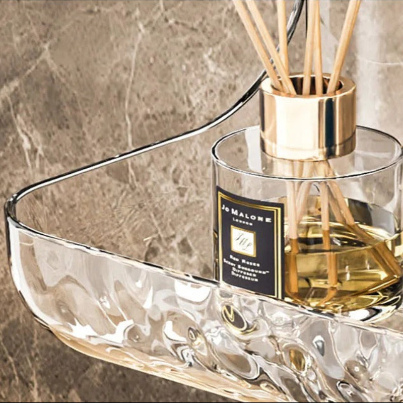 No-Drill Shower Shelf | Raised Rim With A Rippled Base