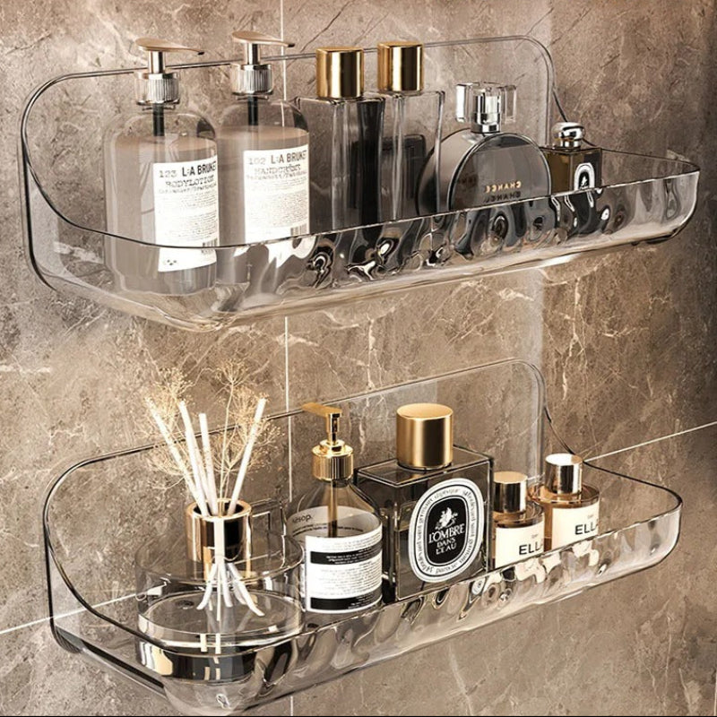 No-Drill Shower Shelf | Raised Rim With A Rippled Base