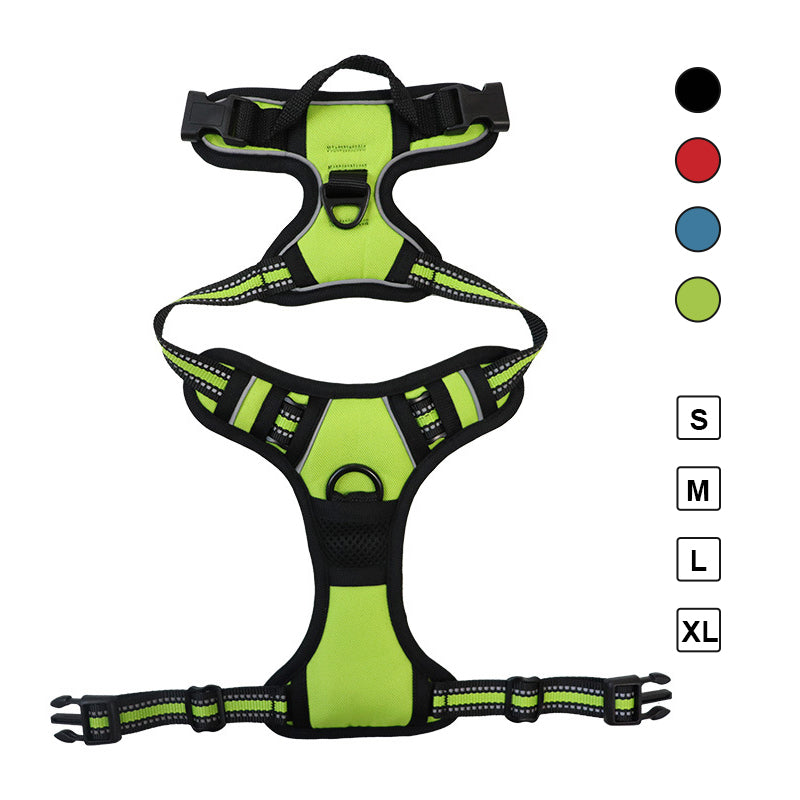 No-Pull Dog Harness Reflective Adjustable Breathable with Metal D-Rings