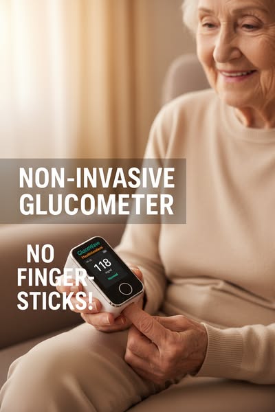 Non-Invasive Blood Glucose Monitor — 5-Second Readout | - 99% Accuracy 8-1 2